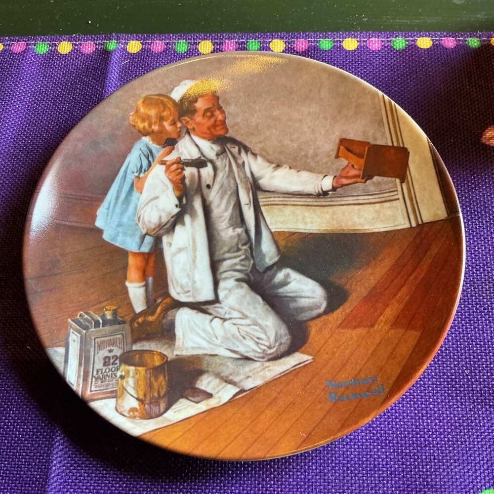 The Painter Norman Rockwell (1983) - Knowles 8.5” Collector Plate w/ Box & Cert.
